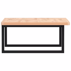 vidaXL Basin Shelf Wall Mounted Bathroom Countertop Steel and Solid Wood Beech - Additional view 4