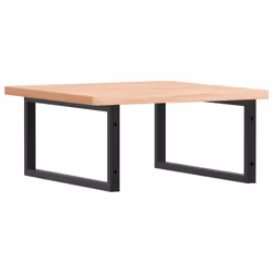 vidaXL Basin Shelf Wall Mounted Bathroom Countertop Steel and Solid Wood Beech - Additional view 5