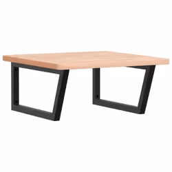 vidaXL Basin Shelf Wall Mounted Bathroom Countertop Steel and Solid Wood Beech