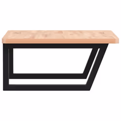 vidaXL Basin Shelf Wall Mounted Bathroom Countertop Steel and Solid Wood Beech - Additional view 4