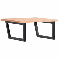 vidaXL Basin Shelf Wall Mounted Bathroom Countertop Steel and Solid Wood Beech - Additional view 5