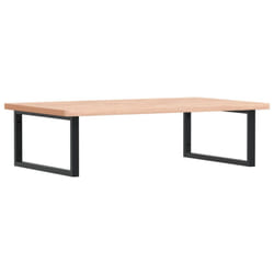 vidaXL Basin Shelf Wall Mounted Bathroom Countertop Steel and Solid Wood Beech