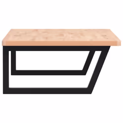 vidaXL Basin Shelf Wall Mounted Bathroom Countertop Steel and Solid Wood Beech - Additional view 4