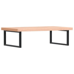 vidaXL Basin Shelf Wall Mounted Bathroom Countertop Steel and Solid Wood Beech