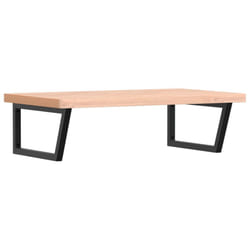 vidaXL Basin Shelf Wall Mounted Bathroom Countertop Steel and Solid Wood Beech