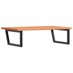 vidaXL Basin Shelf Wall Mounted Bathroom Countertop Steel and Solid Wood Beech - Additional view 5