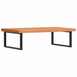 vidaXL Basin Shelf Wall Mounted Bathroom Countertop Steel and Solid Wood Beech