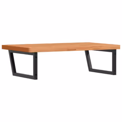 vidaXL Basin Shelf Wall Mounted Bathroom Countertop Steel and Solid Wood Beech - Additional view 5