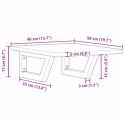 vidaXL Basin Shelf Wall Mounted Bathroom Countertop Steel and Solid Wood Oak - Additional view 3