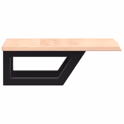 vidaXL Basin Shelf Wall Mounted Bathroom Countertop Steel and Solid Wood Oak - Additional view 4