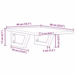 vidaXL Basin Shelf Wall Mounted Bathroom Countertop Steel and Solid Wood Oak - Additional view 10