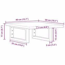 vidaXL Basin Shelf Wall Mounted Bathroom Countertop Steel and Solid Wood Oak