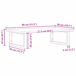 vidaXL Basin Shelf Wall Mounted Bathroom Countertop Steel and Solid Wood Oak - Additional view 3