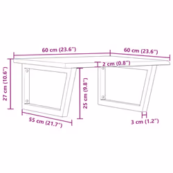 vidaXL Basin Shelf Wall Mounted Bathroom Countertop Steel and Solid Wood Oak - Additional view 10
