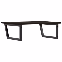 vidaXL Basin Shelf Wall Mounted Bathroom Countertop Steel and Solid Wood Oak - Additional view 5