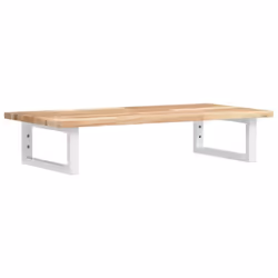 vidaXL Basin Shelf Wall Mounted Bathroom Countertop Steel & Solid Wood Acacia