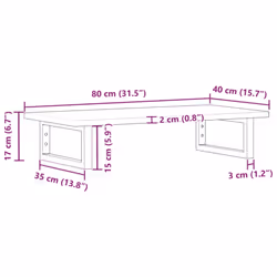 vidaXL Basin Shelf Wall Mounted Bathroom Countertop Steel & Solid Wood Acacia