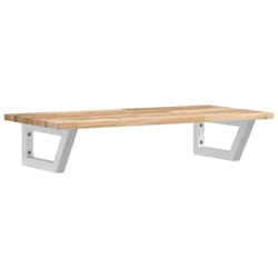 vidaXL Basin Shelf Wall Mounted Bathroom Countertop Steel & Solid Wood Acacia
