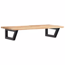 vidaXL Basin Shelf Wall Mounted Bathroom Countertop Steel & Solid Wood Acacia