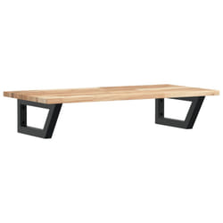vidaXL Basin Shelf Wall Mounted Bathroom Countertop Steel & Solid Wood Acacia