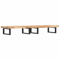 vidaXL Basin Shelf Wall Mounted Bathroom Countertop Steel & Solid Wood Acacia