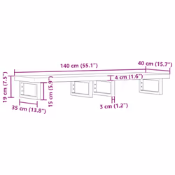 vidaXL Basin Shelf Wall Mounted Bathroom Countertop Steel & Solid Wood Acacia