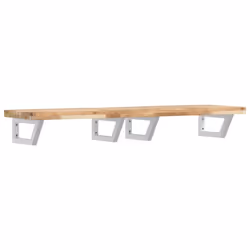 vidaXL Basin Shelf Wall Mounted Bathroom Countertop Steel & Solid Wood Acacia