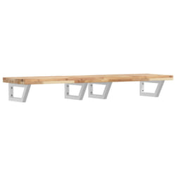 vidaXL Basin Shelf Wall Mounted Bathroom Countertop Steel & Solid Wood Acacia