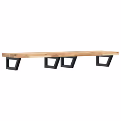 vidaXL Basin Shelf Wall Mounted Bathroom Countertop Steel & Solid Wood Acacia