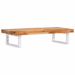 vidaXL Basin Shelf Wall Mounted Bathroom Countertop Steel & Solid Wood Acacia