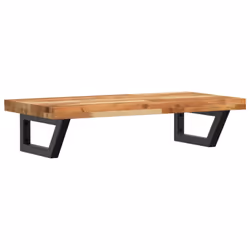 vidaXL Basin Shelf Wall Mounted Bathroom Countertop Steel & Solid Wood Acacia