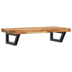 vidaXL Basin Shelf Wall Mounted Bathroom Countertop Steel & Solid Wood Acacia