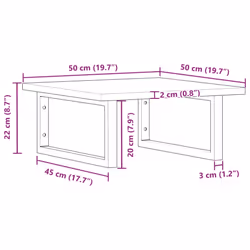 vidaXL Basin Shelf Wall Mounted Bathroom Countertop Steel & Solid Wood Acacia - Additional view 3