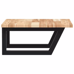 vidaXL Basin Shelf Wall Mounted Bathroom Countertop Steel & Solid Wood Acacia - Additional view 4