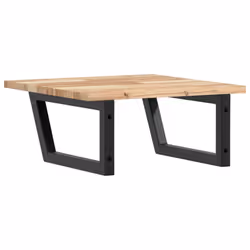vidaXL Basin Shelf Wall Mounted Bathroom Countertop Steel & Solid Wood Acacia - Additional view 5
