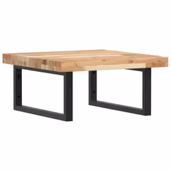 vidaXL Basin Shelf Wall Mounted Bathroom Countertop Steel & Solid Wood Acacia
