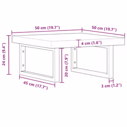 vidaXL Basin Shelf Wall Mounted Bathroom Countertop Steel & Solid Wood Acacia