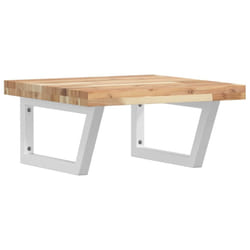 vidaXL Basin Shelf Wall Mounted Bathroom Countertop Steel & Solid Wood Acacia