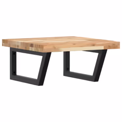 vidaXL Basin Shelf Wall Mounted Bathroom Countertop Steel & Solid Wood Acacia