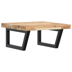 vidaXL Basin Shelf Wall Mounted Bathroom Countertop Steel & Solid Wood Acacia