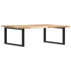 vidaXL Basin Shelf Wall Mounted Bathroom Countertop Steel & Solid Wood Acacia
