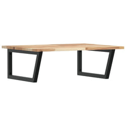 vidaXL Basin Shelf Wall Mounted Bathroom Countertop Steel & Solid Wood Acacia
