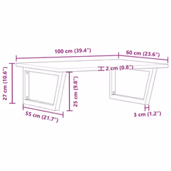 vidaXL Basin Shelf Wall Mounted Bathroom Countertop Steel & Solid Wood Acacia