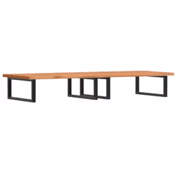 vidaXL Basin Shelf Wall Mounted Bathroom Countertop Steel and Solid Wood Beech
