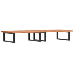 vidaXL Basin Shelf Wall Mounted Bathroom Countertop Steel and Solid Wood Beech