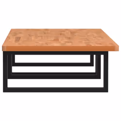vidaXL Basin Shelf Wall Mounted Bathroom Countertop Steel and Solid Wood Beech - Additional view 4