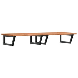 vidaXL Basin Shelf Wall Mounted Bathroom Countertop Steel and Solid Wood Beech