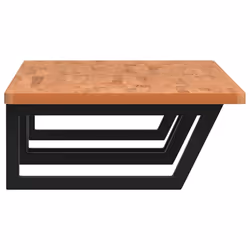 vidaXL Basin Shelf Wall Mounted Bathroom Countertop Steel and Solid Wood Beech - Additional view 4