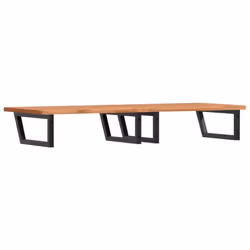 vidaXL Basin Shelf Wall Mounted Bathroom Countertop Steel and Solid Wood Beech - Additional view 5
