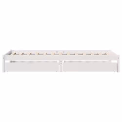 vidaXL Bed Frame with Drawers White 75x190 cm Small Single Solid Wood Pine - Additional view 4